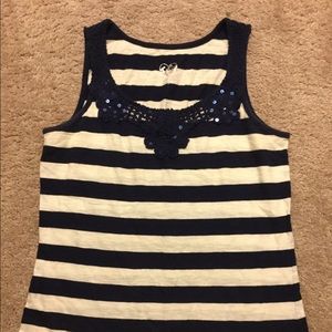 NAVY STRIPED TANK TOP